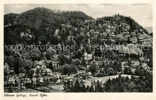 AK / Ansichtskarte Oybin Panorama Blick zum Berg Oybin und Ameisenberg Zittauer Gebirge Oybin