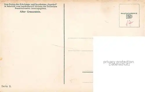AK / Ansichtskarte Rehefeld Zaunhaus Alter Grenzstain Landschaftspanorama Photochromie Serie II Rehefeld Zaunhaus