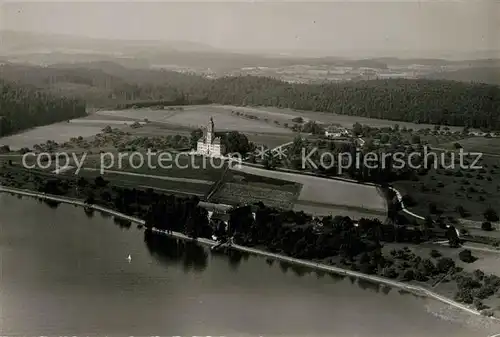 AK / Ansichtskarte Birnau Wallfahrtskirche Zisterzienserkloster Erbauer Peter Thumb Fliegeraufnahme Birnau