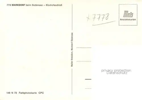 AK / Ansichtskarte Markdorf_Bodensee Bischofsschloss Markdorf Bodensee