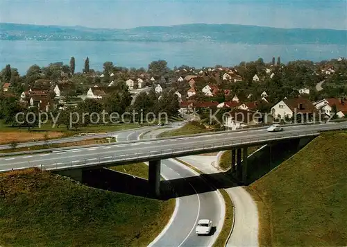 AK / Ansichtskarte Nussdorf_ueberlingen und Umgehungsstrasse Blick auf den Bodensee Fliegeraufnahme Nussdorf ueberlingen
