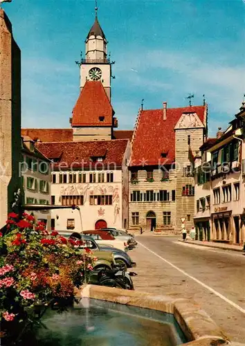 AK / Ansichtskarte ueberlingen_Bodensee Hofstatt Rathaus Kirchturm ueberlingen Bodensee