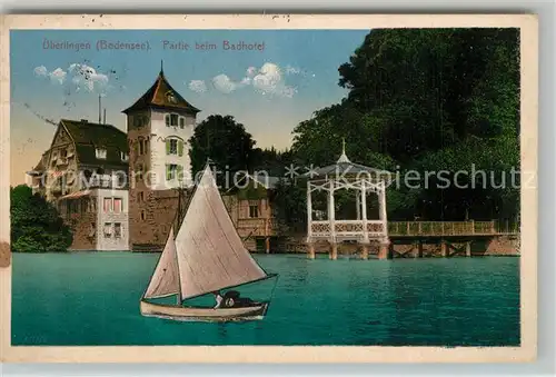 AK / Ansichtskarte ueberlingen_Bodensee Partie beim Badhotel Seehotel Ansicht von See aus ueberlingen Bodensee