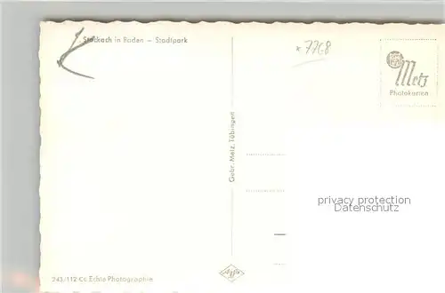 AK / Ansichtskarte Stockach_Baden Stadtpark Brunnen Kirche Stockach_Baden