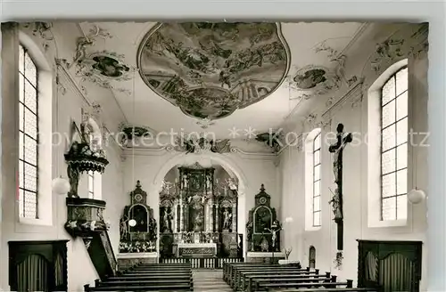 AK / Ansichtskarte Liggersdorf Inneres der Pfarrkirche Altar Kanzel Fresken Liggersdorf