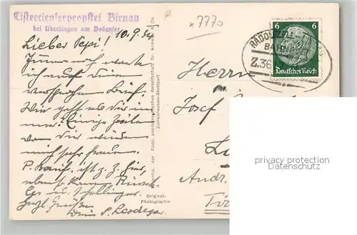 AK / Ansichtskarte Birnau Klosterkirche Zisterzienserpropstei Birnau