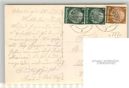 AK / Ansichtskarte ueberlingen_Bodensee Hofstatt Brunnen Muensterkirche ueberlingen Bodensee