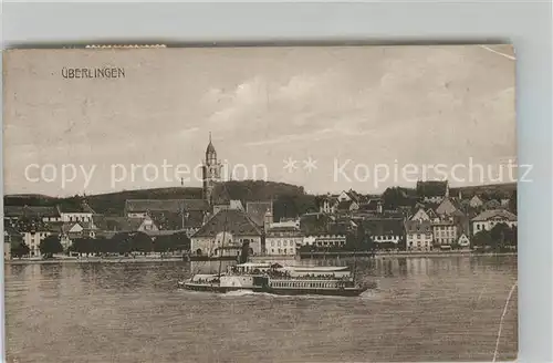 AK / Ansichtskarte ueberlingen_Bodensee Ansicht vom See aus Dampfer ueberlingen Bodensee