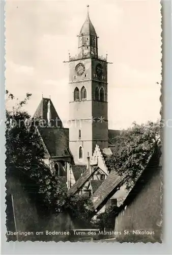 AK / Ansichtskarte ueberlingen_Bodensee Turm des Muensters St. Nikolaus ueberlingen Bodensee
