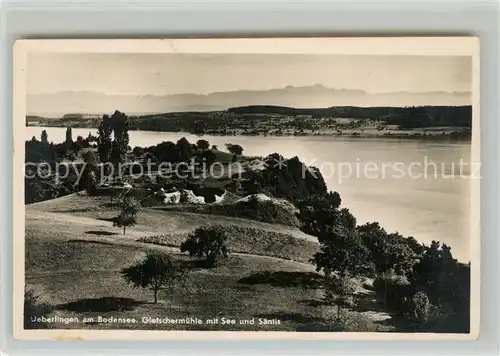 AK / Ansichtskarte ueberlingen_Bodensee Gletschermuehle mit See und Saentis Appenzeller Alpen Fliegeraufnahme ueberlingen Bodensee