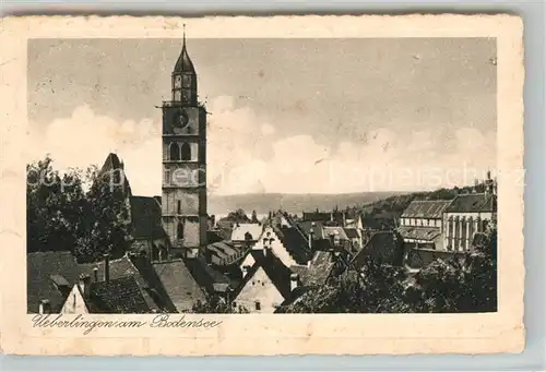 AK / Ansichtskarte ueberlingen_Bodensee Stadtbild mit Kirche ueberlingen Bodensee