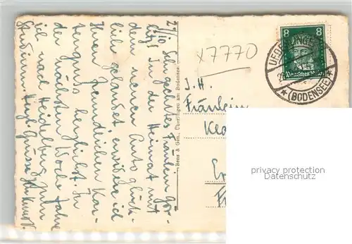 AK / Ansichtskarte ueberlingen_Bodensee Stadtbild mit Kirche ueberlingen Bodensee