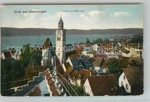 AK / Ansichtskarte ueberlingen_Bodensee Total mit Muenster Seeblick ueberlingen Bodensee