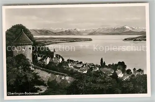 AK / Ansichtskarte ueberlingen_Bodensee Panorama Blick zu den Alpen ueberlingen Bodensee