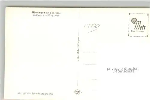 AK / Ansichtskarte ueberlingen_Bodensee Badhotel und Kurgarten Ansicht vom See aus ueberlingen Bodensee
