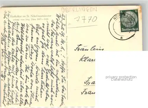 AK / Ansichtskarte ueberlingen_Bodensee St Nikolausmuenster Hochaltar ueberlingen Bodensee