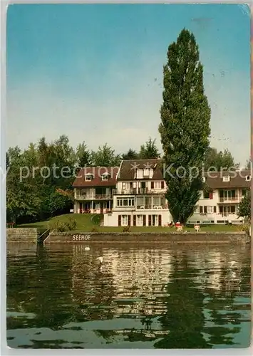 AK / Ansichtskarte ueberlingen_Bodensee Strandhotel Kurpension Seehof Ansicht vom See aus ueberlingen Bodensee