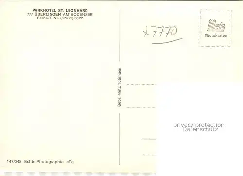 AK / Ansichtskarte ueberlingen_Bodensee Parkhotel St Leonhard ueberlingen Bodensee