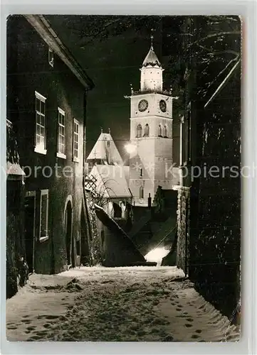 AK / Ansichtskarte ueberlingen_Bodensee St Nikolausmuenster Luziengasse im Winter Nachtaufnahme ueberlingen Bodensee