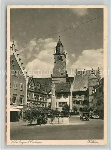 AK / Ansichtskarte ueberlingen_Bodensee Hofstatt Brunnen Altstadt Kupfertiefdruck ueberlingen Bodensee