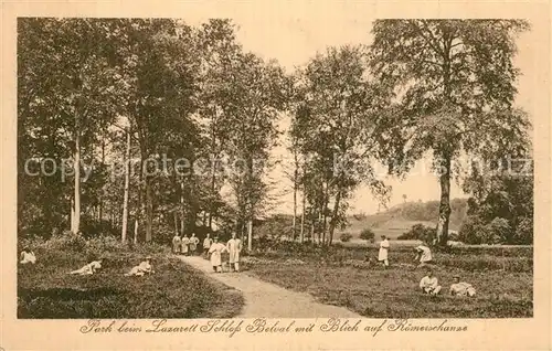 AK / Ansichtskarte Belval_Vosges Park beim Lazarett Schloss Belval Blick auf Roemerschanze Belval Vosges