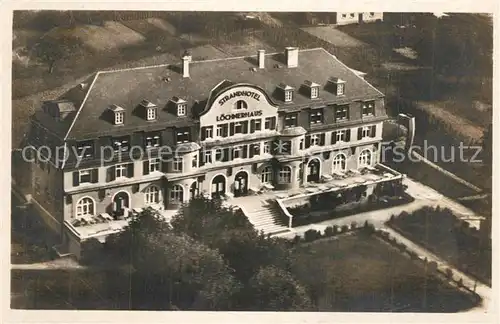 AK / Ansichtskarte Insel_Reichenau_Bodensee Strandhotel Loechnerhaus Fliegeraufnahme 