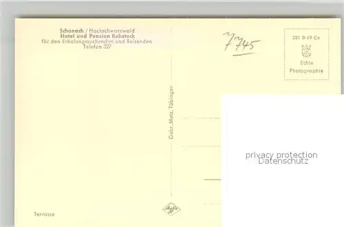 AK / Ansichtskarte Schonach_Schwarzwald Hotel Pension Rebstock Schonach Schwarzwald