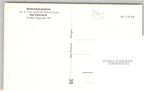 AK / Ansichtskarte Bad_Ditzenbach Muettererholungsheim Bad_Ditzenbach