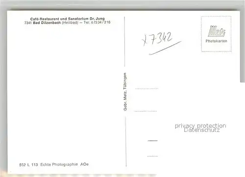 AK / Ansichtskarte Bad_Ditzenbach Cafe Restaurant Sanatorium Doktor Jung Bad_Ditzenbach