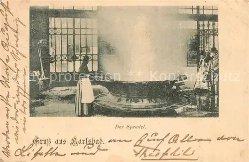 AK / Ansichtskarte Karlsbad_Eger Sprudel Karlsbad_Eger