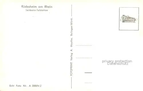 AK / Ansichtskarte Ruedesheim_Rhein Seilbahn Talstation Ruedesheim Rhein