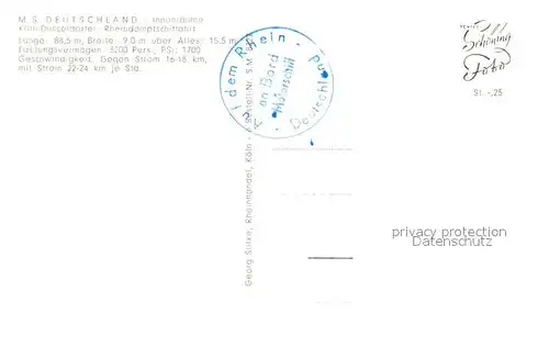 AK / Ansichtskarte Koeln_Rhein M.S. Deutschland Koeln_Rhein