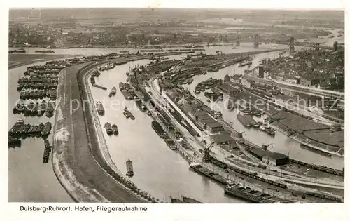 AK / Ansichtskarte Duisburg_Ruhr Fliegeraufnahme Hafen Duisburg Ruhr
