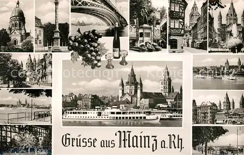 AK / Ansichtskarte Mainz_Rhein Bauwerke und Sehenswuerdigkeiten Rheinpartien Mainz Rhein