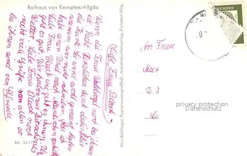 AK / Ansichtskarte Kempten_Allgaeu Rathaus Kempten Allgaeu