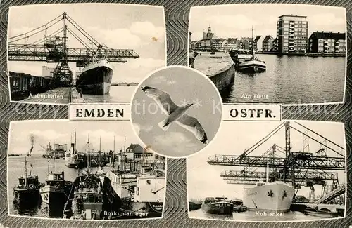 AK / Ansichtskarte Emden_Ostfriesland Aussenhafen Am Delft Borkumanleger Kohlenkai Emden_Ostfriesland