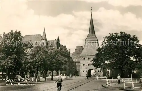 AK / Ansichtskarte Rostock_Mecklenburg Vorpommern Karl Marx Platz mit Steintor Rostock