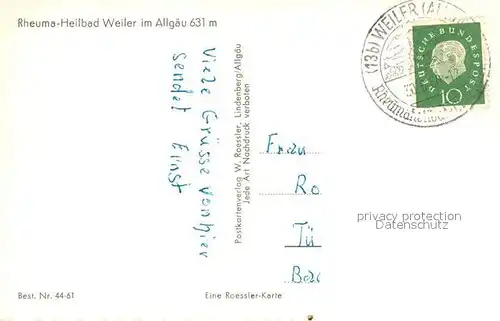 AK / Ansichtskarte Weiler_Allgaeu Am Hausbach Panorama Hausbachklamm Wirtatobelstrasse Rheumabad Bergblick von der Alpenstrasse Weiler_Allgaeu