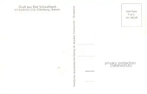 AK / Ansichtskarte Bad_Schwalbach mit Kurklnik LVA Oldenburg Bad_Schwalbach