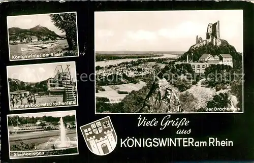 AK / Ansichtskarte Koenigswinter Drachenfels Lemmerzbad Rheinanlagen Koenigswinter