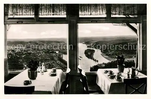 AK / Ansichtskarte Koenigswinter Hotel Restaurant auf dem Drachenfels mit Rheintalblick Koenigswinter