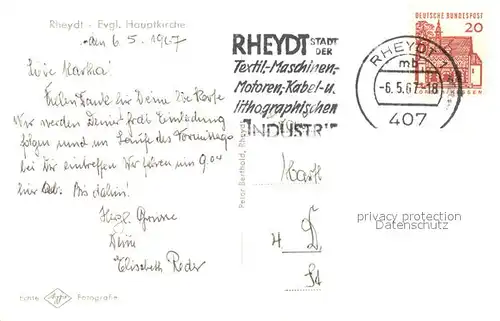 AK / Ansichtskarte Rheydt Ev Hauptkirche Rheydt