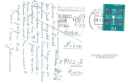 AK / Ansichtskarte Iserlohn Blick vom Danzturm Gruenetal Wermingserstrasse Kath Kirche Rathausplatz Seilsersee Rupenteich An der Schlacht Iserlohn