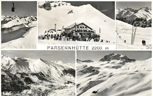 AK / Ansichtskarte Parsennhuette Dorftaell Abfahrt und Standard Run Weissfluhjoch Skilift Luftseilbahn Parsennhuette