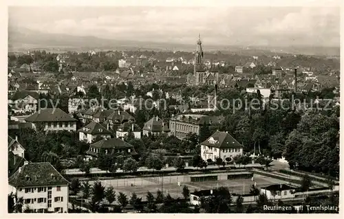AK / Ansichtskarte Reutlingen_Tuebingen Stadtansicht mit Tennisplatz Reutlingen Tuebingen