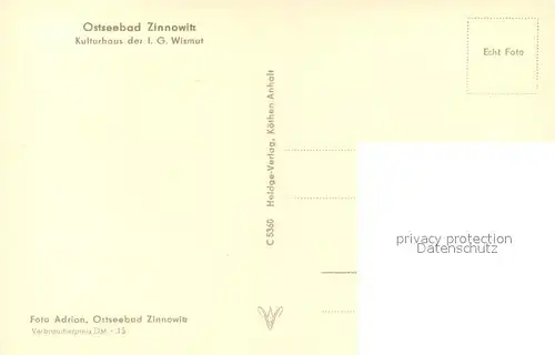 AK / Ansichtskarte Zinnowitz_Ostseebad Kulturhaus der IG Wismut Zinnowitz_Ostseebad