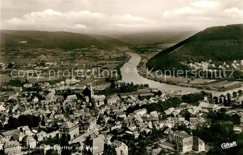 AK / Ansichtskarte Lohr_Main Fliegeraufnahme Lohr_Main