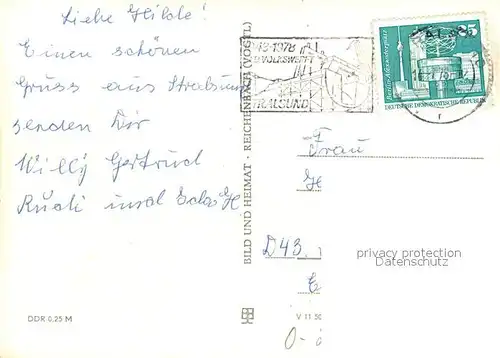 AK / Ansichtskarte Stralsund_Mecklenburg_Vorpommern Kedingshaeger Strasse Am Querkanal Rathaus Heinrich Heine Ring MS Deutsch Sowjetische Freundschaft Hafen Stralsund_Mecklenburg