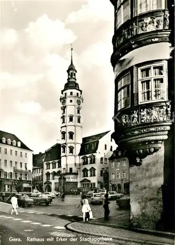 AK / Ansichtskarte Gera Rathaus mit Erke der Stadtapotheke Gera