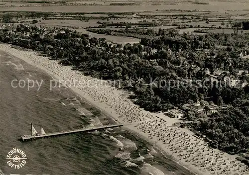 AK / Ansichtskarte Timmendorfer_Strand Fliegeraufnahme mit Strand Timmendorfer_Strand